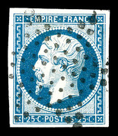 O N°15, 25c Bleu Obl étoile Légère. TTB   Qualité: O   Cote: 285 Euros - 1853-1860 Napoleone III