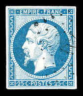 O N°15, 25c Bleu Obl PC Légère. TTB (signé Brun)   Qualité: O   Cote: 285 Euros - 1853-1860 Napoléon III