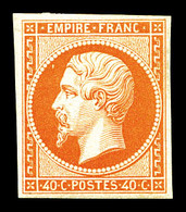 * N°16, 40c Orange, Infime Pelurage En Marge Supérieure, Très Frais. R. (certificat)   Qualité: *   Cote: 3800 Euros - 1853-1860 Napoleon III