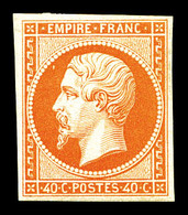 * N°16, 40c Orange, Infime Pelurage En Marge Supérieure, Très Frais. R. (certificat)   Qualité: *   Cote: 3800 Euros - 1853-1860 Napoléon III.