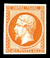 * N°16, 40c Orange, Froissure Horizontale. B (certificat)   Qualité: *   Cote: 3800 Euros - 1853-1860 Napoleon III