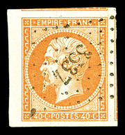 O N°16j, 40c Orange Pâle, Quatre Grandes Marges Avec Voisins. Pièce Choisie. SUP (signé Scheller/certificat)   Qualité:  - 1853-1860 Napoleone III