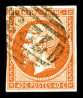 O N°16, 40c Orange Obl Cachet Anglais '723'. TB   Qualité: O - 1853-1860 Napoléon III