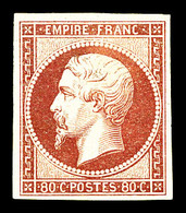 * N°17Aa, 80c Carminclair, Jolie Pièce. TTB (signé Brun/certificat)   Qualité: *   Cote: 4000 Euros - 1853-1860 Napoleone III