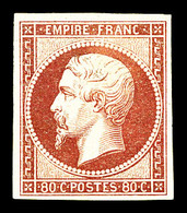 * N°17Aa, 80c Carminclair, Jolie Pièce. TTB (signé Brun/certificat)   Qualité: *   Cote: 4000 Euros - 1853-1860 Napoléon III.