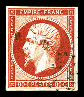 O N°17Ad, 80c Vermillonné. TB (signé Brun/Margues/certificat)   Qualité: O   Cote: 620 Euros - 1853-1860 Napoleone III