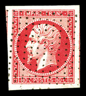 O N°17B, 80c Rose Obl Pointillés Fin, Quatre Grandes Marges Avec Voisins, Pièce Choisie. SUP (signé Scheller)   Qualité: - 1853-1860 Napoléon III