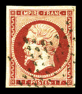 O N°18, 1F Carmin Foncé Obl étoile, Faux De Spérati, TB (certificat)   Qualité: O - 1853-1860 Napoleone III