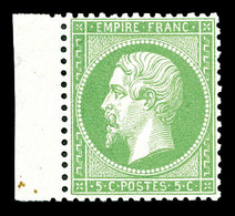 ** N°20, 5c Vert, Fraîcheur Postale, Très Bon Centrage. SUP (signé Calves/certificat)   Qualité: ** - 1862 Napoleon III