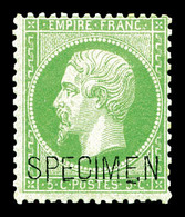 * N°20f, 5c Vert Surchargé 'SPECIMEN'. TTB   Qualité: *   Cote: 400 Euros - 1862 Napoleon III