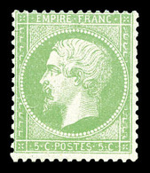 ** N°20g, 5c Vert Jaune Sur Verdâtre, Fraîcheur Postale. SUP (certificat)   Qualité: ** - 1862 Napoleone III