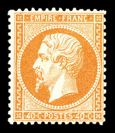 * N°23, 40c Orange, Frais, TTB (signé Margues/certificat)   Qualité: *   Cote: 2900 Euros - 1862 Napoleon III