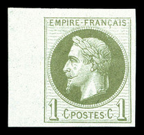 * N°25c, Rothschild, 1c Olive Impression Fine Non Dentelé Bdf, Fraîcheur Postale. SUP (signé Scheller/certificat)   Qual - 1863-1870 Napoleon III With Laurels