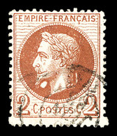 O N°26Ae, 2c Rougebrun, Boule Blanche Sous Le Cou (case 143). TB (signé Calves/certificat)   Qualité: O   Cote: 1600 Eur - 1863-1870 Napoleon III With Laurels