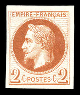 * N°26Af, 2c Brun Non Dentelé, Impression De Rothschild, TTB (certificat)   Qualité: *   Cote: 400 Euros - 1863-1870 Napoleon III With Laurels