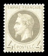 * N°27B, 4c Gris Type II, Fraîcheur Postale, Très Bon Centrage, Quasi **. SUP (certificat)   Qualité: * - 1863-1870 Napoleon III With Laurels