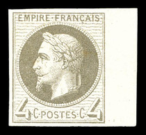 * N°27Bf, Rothschild, 4c Gris Non Dentelé Bdf. TTB (certificat)   Qualité: *   Cote: 285 Euros - 1863-1870 Napoléon III. Laure