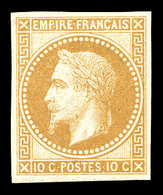 ** N°28Aa, 10c Bistre Impression De Rothschild, Fraîcheur Postale. SUP (certificat)   Qualité: ** - 1863-1870 Napoléon III Lauré