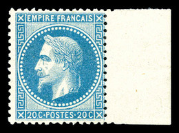 ** N°29B, 20c Bleu Type II Bdf, Fraîcheur Postale, SUP (signé/certificat)   Qualité: ** - 1863-1870 Napoleone III Con Gli Allori