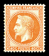 * N°31, 40c Orange, Très Bon Centrage, Frais. TTB (certificats)   Qualité: *   Cote: 1750 Euros - 1863-1870 Napoléon III Lauré