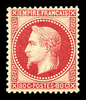 * N°32d, 80c Rosevif, Bon Centrage, Grande Fraîcheur. SUP (signé Brun/certificat)   Qualité: *   Cote: 2100 Euros - 1863-1870 Napoleone III Con Gli Allori