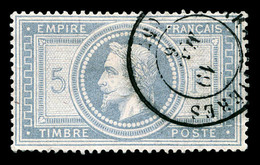 O N°33a, 5F Grisbleu Obl Càd, Grande Fraîcheur. SUP (signé Calves/certificat)   Qualité: O   Cote: 1250 Euros - 1863-1870 Napoleon III With Laurels