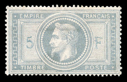 (*) N°33A, 5F Violetgris Avec 5 Et F En Bleu. TB. R. (signé Scheller/certificats)   Qualité: (*)   Cote: 3000 Euros - 1863-1870 Napoleon III With Laurels