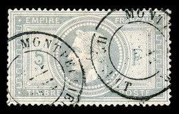 O N°33A, Empire, 5F Violet Gris Avec 5 Et F En Bleu, TB (signé Brun/certificat)   Qualité: O   Cote: 1300 Euros - 1863-1870 Napoléon III Lauré