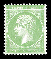 * N°35, 5c Vertpâle Sur Bleu, Très Bon Centrage. SUPERBE. R.R.R (signé Brun/certificats)   Qualité: *   Cote: 4500 Euros - 1863-1870 Napoleon III With Laurels