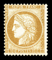 ** N°36, 10c Bistrejaune, TB (signé Brun/Calves/certificat)   Qualité: ** - 1870 Siege Of Paris