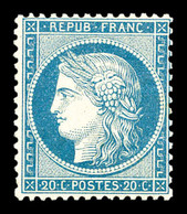 ** N°37, 20c Bleu. TTB (certificat)   Qualité: ** - 1870 Siège De Paris