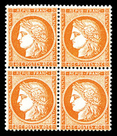 ** N°38, 40c Orange, Bloc De Quatre, Léger Pli De Gomme Sur 2ex, Fraîcheur Postale. TTB (certificat)   Qualité: ** - 1870 Assedio Di Parigi