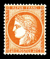 * N°38, 40c Orange, Joli Centrage. TTB (signé Calves/certificat)   Qualité: *   Cote: 725 Euros - 1870 Siège De Paris