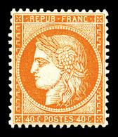 * N°38, 40c Orange, Frais. TB (certificat)   Qualité: *   Cote: 725 Euros - 1870 Siège De Paris