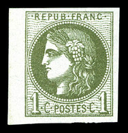 ** N°39A, 1c Olive Report 1 Bdf, Fraîcheur Postale, SUP (certificat)   Qualité: ** - 1870 Ausgabe Bordeaux