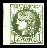 ** N°39Ab, 1c Olivefoncé Report 1 Bdf. SUP (signé Brun/certificat)   Qualité: ** - 1870 Bordeaux Printing