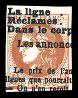 O N°40B, 2c Brunrouge Obl Annulation Typo Des Journaux, TTB (signé Scheller/certificat)   Qualité: O   Cote: 400 Euros - 1870 Bordeaux Printing