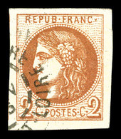 O N°40B, 2c Brunrouge Rep 2, Quatre Belles Marges. SUP (signé Brun/certificat)   Qualité: O - 1870 Bordeaux Printing