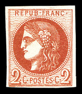 * N°40Ba, 2c Rougebrique Report 2, Très Jolie Pièce. SUP. R.R. (certificats)   Qualité: *   Cote: 1300 Euros - 1870 Bordeaux Printing