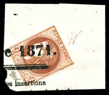 O N°40Ba, 2c Rougebrique Obl Typographique Des Journaux Sur Son Support, TTB (signé/certificat)   Qualité: O - 1870 Bordeaux Printing