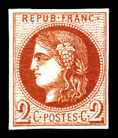 * N°40Bf, 2c Rougebrique Foncé, Fraîcheur Postale, Nuance Exceptionnelle. SUPERBE. R.R. (signé Brun/certificat)   Qualit - 1870 Emission De Bordeaux