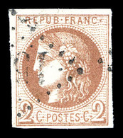 O N°40Bg, 2c Chocolat Rep 2. TB (signé Calves/certificat)   Qualité: O   Cote: 1000 Euros - 1870 Bordeaux Printing