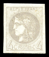 * N°41B, 4c Gris Rep 2, Quatre Belles Marges. SUP (signé Brun)   Qualité: *   Cote: 400 Euros - 1870 Emissione Di Bordeaux