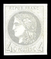 * N°41B, 4c Gris Report 2, TTB (certificat)   Qualité: *   Cote: 400 Euros - 1870 Bordeaux Printing