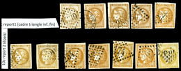 O N°43, 10c Bordeaux: 12 Exemplaires Dont Nuances (citron, Verdâtre...). B/TB   Qualité: O - 1870 Bordeaux Printing