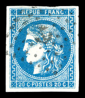 O N°46B, 20c Bleu Type III Rep 2 Obl Ancre. TB   Qualité: O   Cote: 175 Euros - 1870 Emissione Di Bordeaux