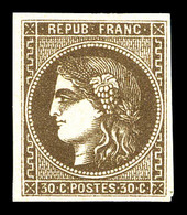 * N°47, 30c Brun, TTB (signé Brun/Scheller/certificat)   Qualité: *   Cote: 500 Euros - 1870 Bordeaux Printing