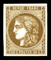 * N°47, 30c Brun, TTB (signé Brun/certificat)   Qualité: *   Cote: 500 Euros - 1870 Bordeaux Printing