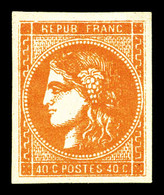 * N°48, 40c Orange, Charnière Forte. TB (signé Calves/Brun/certificat)   Qualité: *   Cote: 650 Euros - 1870 Bordeaux Printing