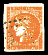 O N°48, 40c Orange Obl Ancre. TTB   Qualité: O   Cote: 200 Euros - 1870 Bordeaux Printing